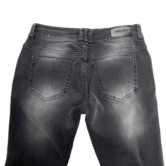 Anine Bing Low Pocket Distressed Knee Skinny Jeans in Washed Black - Picture 5 of 9